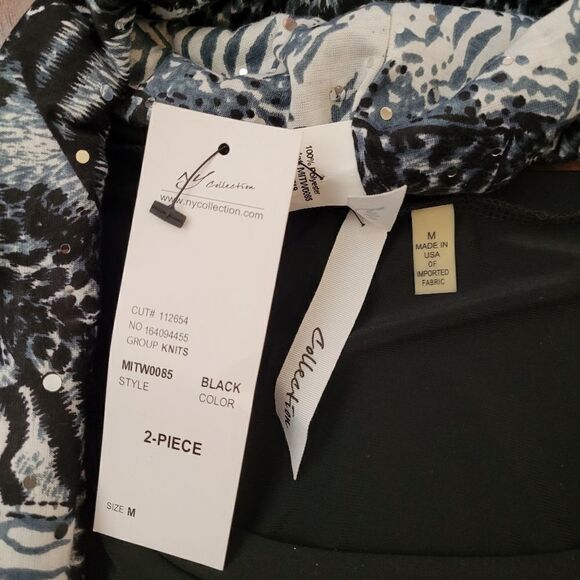 NWT NY Collection Two Piece Top & Scarf - Picture 4 of 5